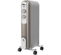 Ardes AR4R07S Curvy Radiateur électrique à huile à 7 éléments avec 3 niveaux de puissance, 1500 W, blanc / gris