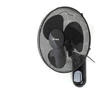 Ardes Ventilateur mural AR5W40R 40 cm 3 pales Télécommande Oscillation 3 vitesses Noir/Gris