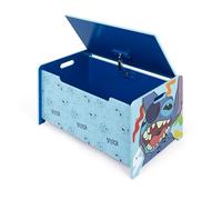 ARDITEX - Banc coffre en bois Stitch de Disney - 62,5x40x37cm - Couleur bleu - Idéal pour ranger jouets, vêtements ou objets dans une chambre d’enfant