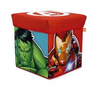 ARDITEX - Cube pliable enfants Avengers avec couvercle rembourré - Licence Officielle Marvel - 30x30x30 cm - Coffre de rangement décoratif avec Captain America, Hulk, Thor et Iron Man