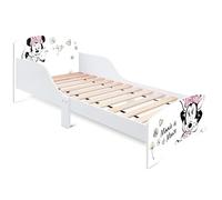 ARDITEX Disney Minnie - Lit pour Fille 70 × 143 × 60 cm avec barrières de sécurité - Idéal dès 3 Ans - Ligne Pure