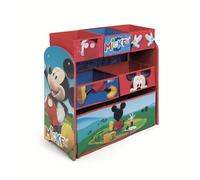 Arditex Étagère en bois Disney Mickey Mouse, 6 bacs en tissu, 62x30x60 cm, rouge