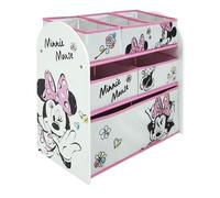 Arditex Organisateur de jouets Minnie Mouse Disney – Bois, 6 bacs tissu – 62×30×60 cm – Noir/Blanc