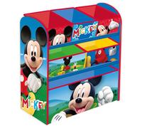 Arditex Étagère en bois Disney Mickey Mouse, 6 bacs en tissu, 62x30x60 cm, rouge