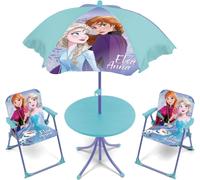 ARDITEX WD16133 Set de Table (50 x 50 x 48 cm), 2 chaises (38 x 32 x 53 cm) et Parasol (diamètre 110 cm) de Disney-Frozen