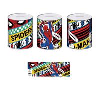 ARDITEX Marvel-Spiderman SM15600 Tirelire en métal 10 x 10 x 12 cm
