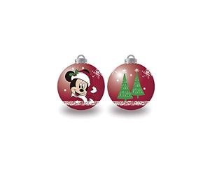 Arditex WD13421 Lot de 6 Boules de Sapin de Noël Ø 8 cm Disney-Mickey