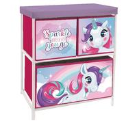 Arditex Étagère Zaska 3 bacs textiles 53 x 30 x 60 cm Licorne Rose Enfants