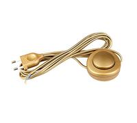 Arditi 020758 Câblage avec câble bipolaire plat H03Vvh2-F 2 x 0,75 mm2, interrupteur unipolaire à pédale, prise européenne, LQE/275/100/200/Or/Std/Md14/Ean1/câblage