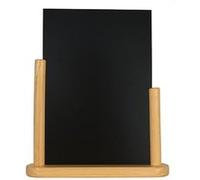 SECURIT - Tableau de Table en Bois de Hêtre Laqué - Pour Restaurants, Hôtels, Cafés, Bars - Double Face - Compact et Portable - Nettoyage Facile - 32x27x7cm