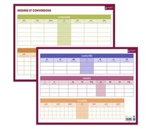 Ardoise effaçable pré-imprimée mesures et conversions 24 x 32 cm Bouchut G
