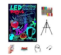 Ardoise LED lumineuse 60 x 80 cm, RGB, acrylique + trépied + pack de 8 feutres, livraison 1 à 3 jours