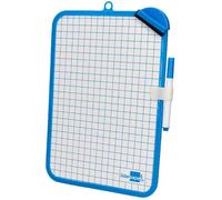 Ardoise Scolaire Effaçable à Sec - Kit Complet avec Feutre et Brosse Magnétique - Format 18x26cm - Double Face Unie et Quadrillée - Idéale pour École, Dessin et Apprentissage de l'Écriture