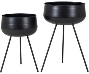 Ardola Ensemble de supports pour fleurs, 2 pièces, noir.