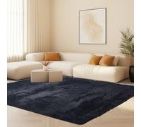 Area Rugs 130 x 150 cm Tailles Différentes Tapis Shaggy Durable pour Chambre à Coucher, Salon, Décoration D'Intérieur, Noir