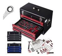 AREBOS 172 pcs. Mallette à outils Boîte à outils Boîte à outils avec 3 tiroirs