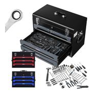 AREBOS 172 pcs. Mallette à outils Boîte à outils Boîte à outils avec 3 tiroirs