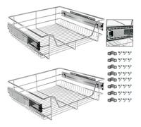AREBOS 2x Tiroir télescopique Tiroir de cuisine Tiroir coulissant pour placard 60 cm