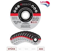 AREBOS 400x 125 mm Disques à tronçonner INOX 1,2 mm 2.200 tr/min EN12413