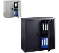 AREBOS Armoire de classement | Armoire de Bureau | Armoire de Rangement | 1 étagères réglables en Hauteur | 90x90x40cm Noir