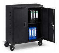 AREBOS Armoire de classement | Armoire de Bureau | Armoire de Rangement | 4 étagères réglables en Hauteur | 90x40x90cm | Noir