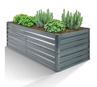 AREBOS® Bac à légumes surélevé 180x90x79 cm | Bac à légumes en acier galvanisé, inoxydable & robuste