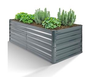 AREBOS® Bac à légumes surélevé 180x90x79 cm | Bac à légumes en acier galvanisé, inoxydable & robuste