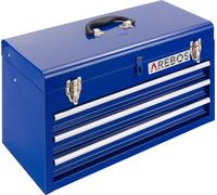 AREBOS® Boîte à outils bleue | Mallette avec 3 tiroirs, compartiments & poignée
