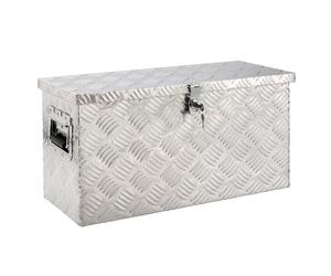AREBOS Boîte à outils en aluminium 40L argent | avec serrure & joint en caoutchouc mousse