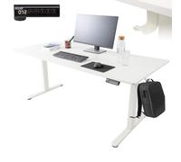 AREBOS Bureau à hauteur réglable électriquement 180x80 cm | Fonction mémoire, blanc