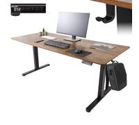 AREBOS Bureau à hauteur réglable électriquement 180x80 cm | Fonction mémoire, brun