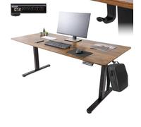 AREBOS Bureau Électrique Réglable 160 x 80 cm | Hauteur 72-118 cm | Fonction Mémoire | Bureau Assis-Debout Ergonomique | Table Informatique pour Télétravail & Maison | Marron