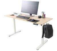 AREBOS Bureau Électrique Réglable 120x60 cm | Hauteur 72-118 cm | Fonction Mémoire | Bureau Assis-Debout Ergonomique | Table Informatique pour Télétravail & Maison | Beige