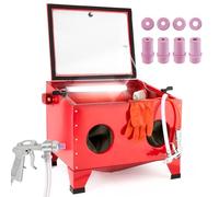 Arebos cabine de sablage 90 litres | y compris pistolet de sablage avec 4 buses en céramique | gants de travail | fenêtre de visualisation + 5 films de rechange