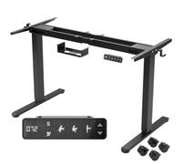 AREBOS Cadre de Bureau électrique réglable en Hauteur à 2 Moteurs Noir | 120 kg | 3 hauteurs mémorisées | 72-120 cm | Anticollision gyroscope | 25 mm/s | Plateaux 110-200 × 60-80 cm