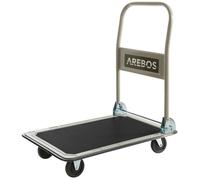 Arebos Chariot à Plate-Forme Chariot de Transport Manuel | Pliable | 150kg | 4 Roues | Polypropylène et Métal