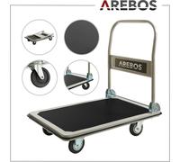 AREBOS Chariot plate-forme pliable | Aide au transport jusqu'à 300 kg, roues pivotantes, antidérapantes