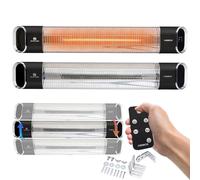 AREBOS Chauffage infrarouge 2000W noir avec télécommande & 2 niveaux de chauffage