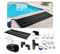 AREBOS Chauffage Solaire | 2 pièces | Collecteur Solaire Chauffage de Piscine | Kit de 2 pièces | 300x66 cm | Plastique résistant aux UV | Noir | Extensible à volonté | Kit de dérivation Inclus