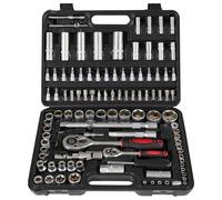 Arebos Coffret d'outils 108 pièces | Jeu de clés à douilles | Jeu de clés à douilles et d'embouts | Boîte à cliquets | Boîte à cliquets | Jeu d'outils | Boîte à outils