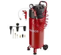 Arebos Compresseur d'air | avec kit d'accessoires 13 pièces | mobil | Sans huile | Arrêt automatique | Capacité : 50 litres