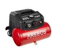 AREBOS Compresseur d'air - Modèle avec kit 13 pièces - Sans huile - Arrêt automatique - 6 L