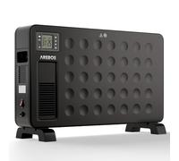 AREBOS Convecteur 2300W noir | 3 niveaux de chauffage | Thermostat, minuterie & télécommande