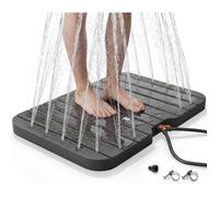 Douche de sol AREBOS pour jardin et extérieur avec pédale, douche de piscine à eau chaude et froide, antidérapante et résistante aux intempéries, hauteur de jet de 4 m, sauna, camping