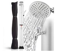 AREBOS Douche Solaire 40 L avec douchette et thermomètre - Argent