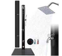AREBOS Douche Solaire de 40 l Premium noire avec socle Anthracite | Socle en acier