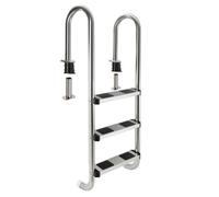 AREBOS Echelle de Piscine Patins antidérapants sur Les échelons | Echelle d'accès | Echelle encastrée 3 marches | 132x45x23 cm