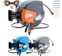 AREBOS Enrouleur de tuyau d'arrosage automatique - 20 m - Orange - Poids 7,5 kg - Garantie 2 ans