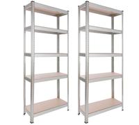 AREBOS Étagère Charge Lourde | 2 pièces | 350 kg | 180x75x30 cm | 5 étagères