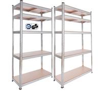 AREBOS Étagère Charge Lourde | 2 pièces | Étagère de Stockage en sous-Sol établi | 875kg | 180x90x40cm | 5 étagères
